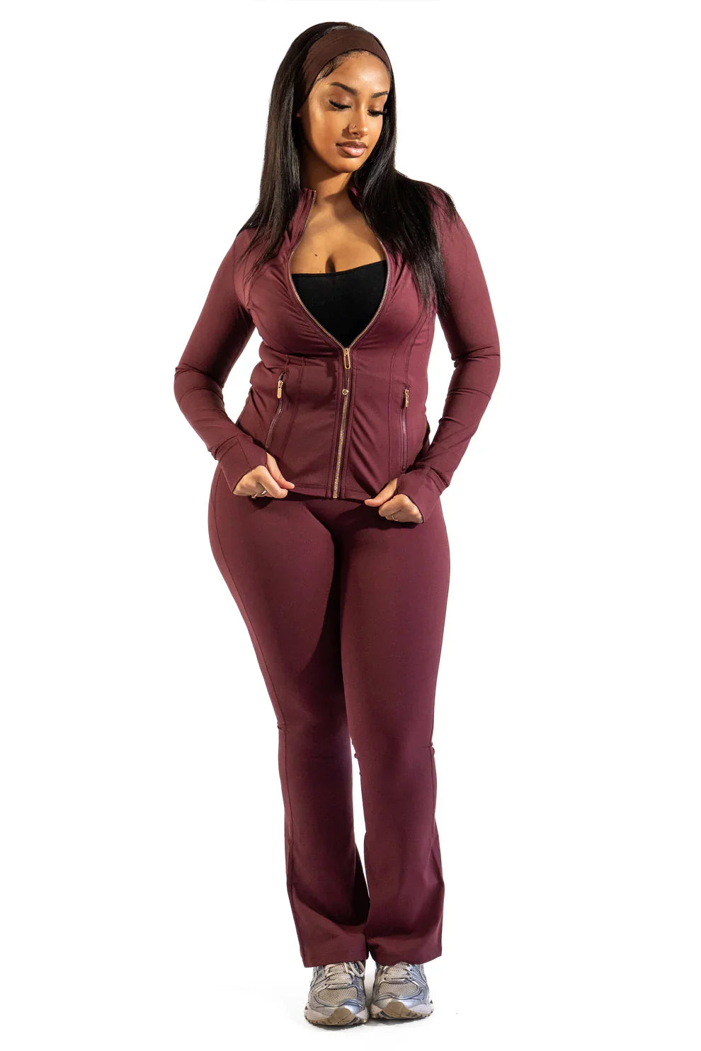 Legging Sport Bordeaux Or